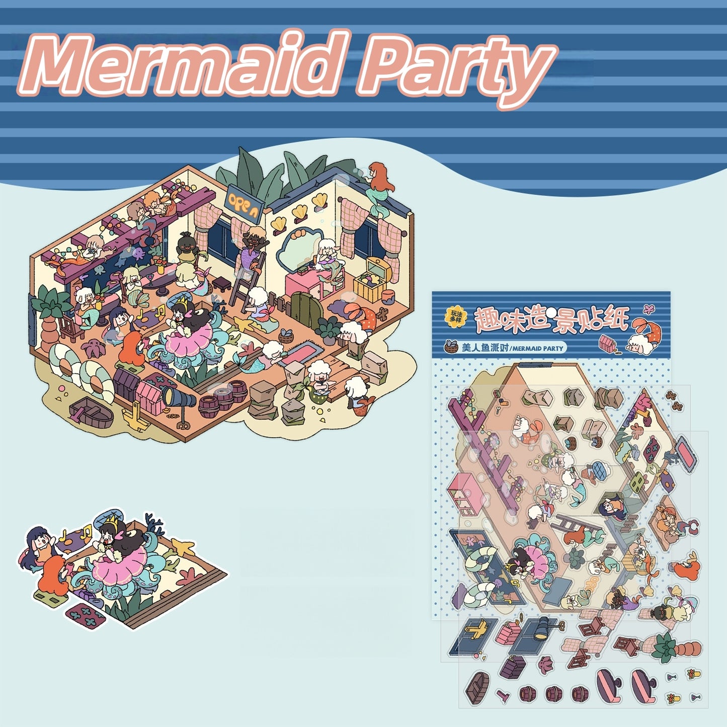 Whimsical Life 3D Sticker | 4 Cute Miniature Scenes