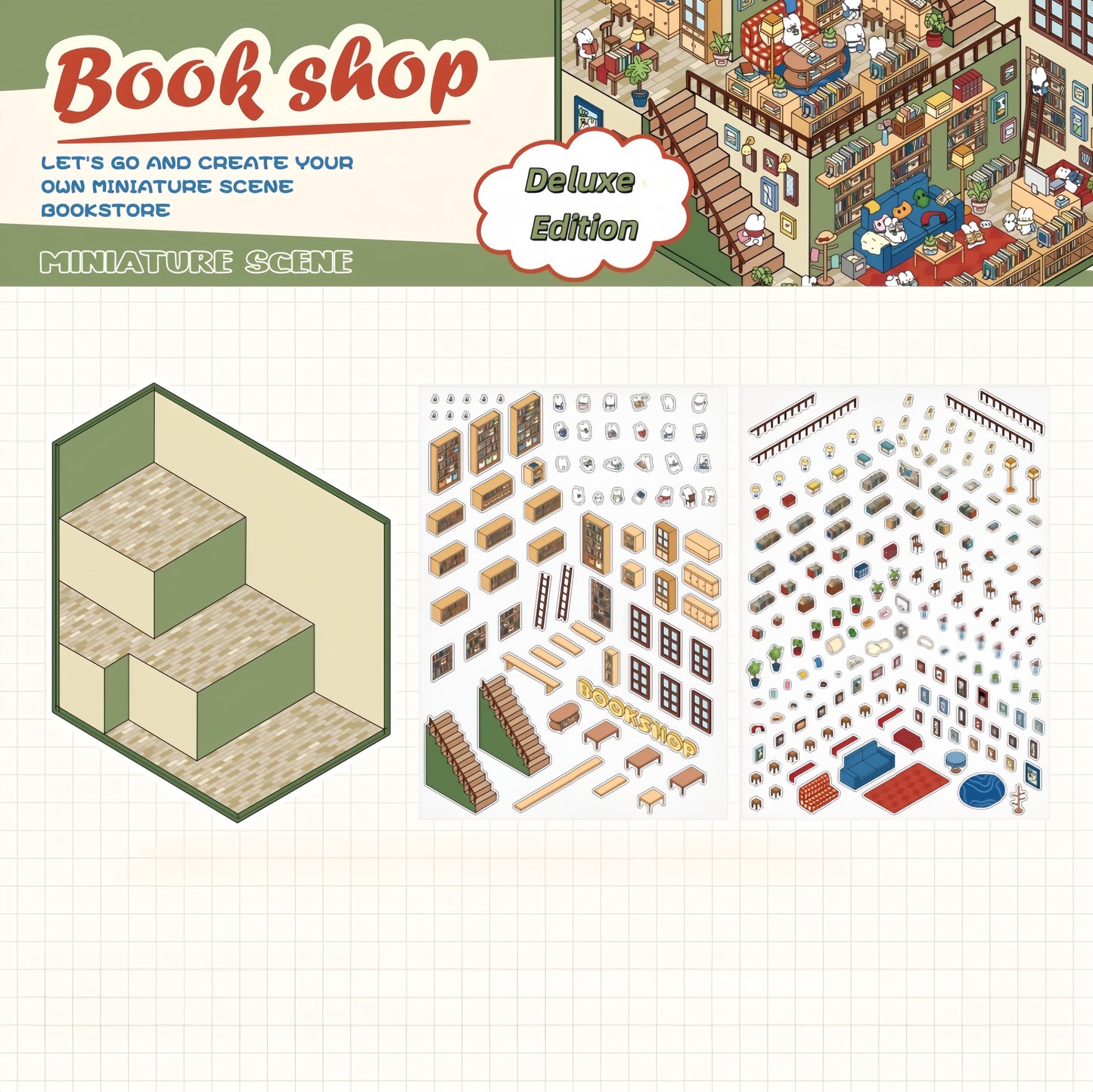 Fantasy World 3D Sticker | 2 Cute Miniature Scenes
