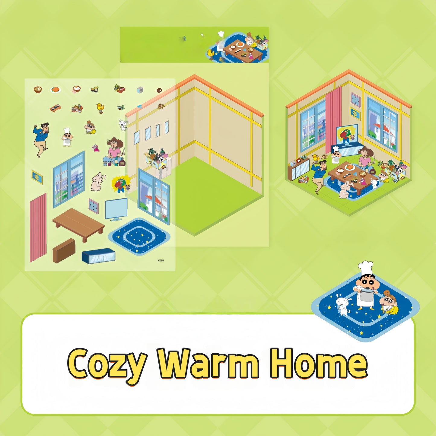 Shin-chan’s Colorful Days 3D Sticker | 8 Cute Miniature Scenes