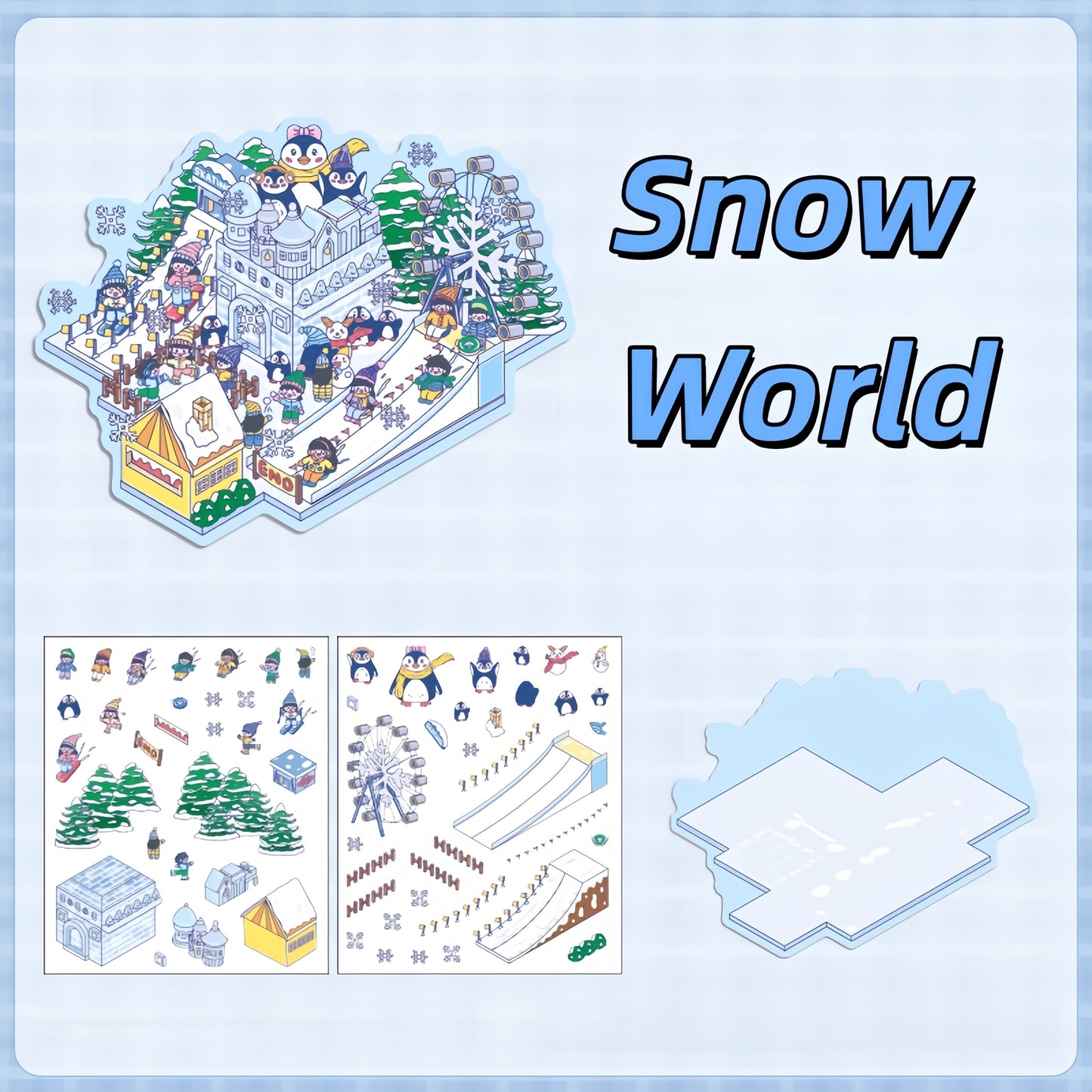 Four Seasons Funland 3D Sticker | 4 Cute Miniature Scenes