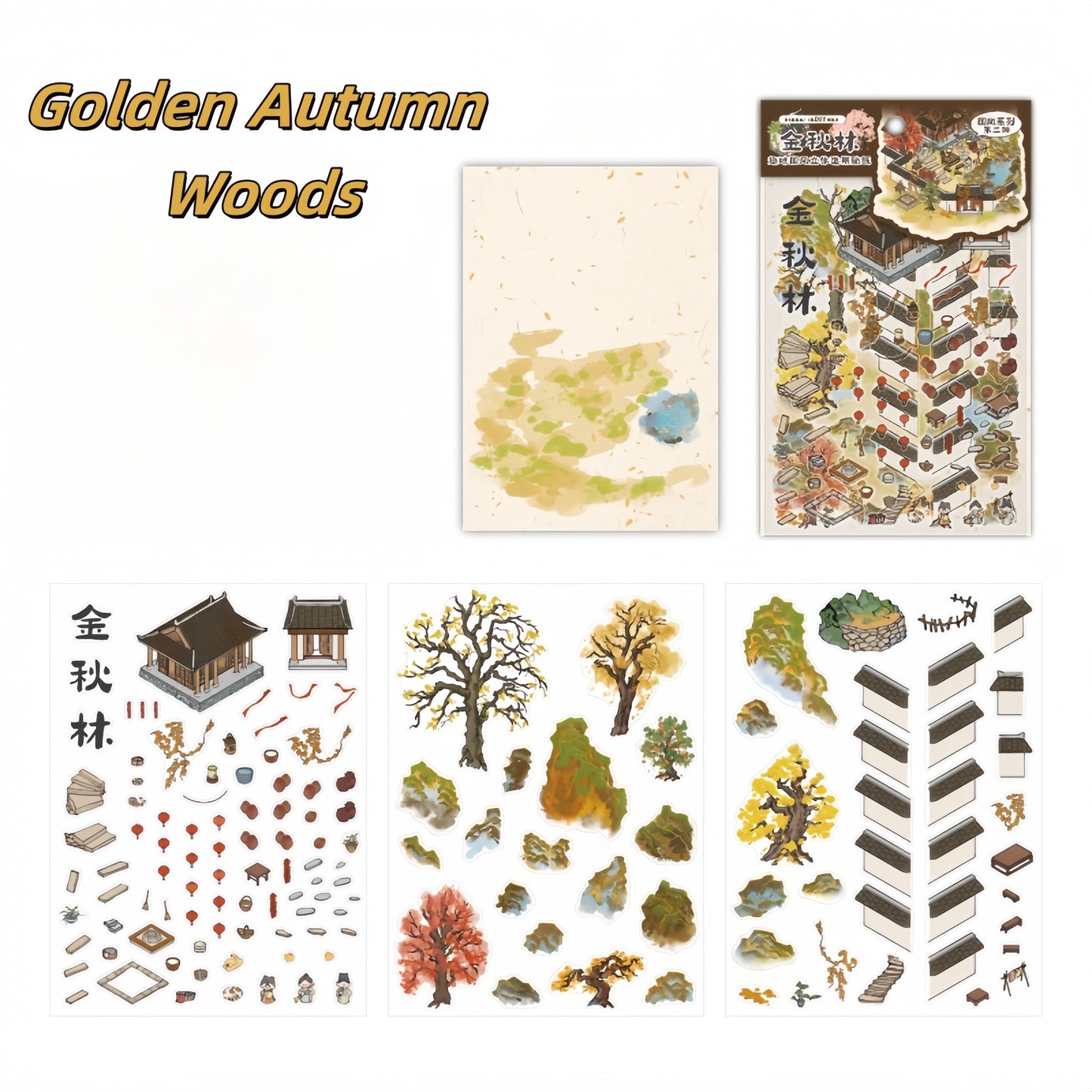 Seasons in Ink 3D Sticker | 4 Cute Miniature Scenes