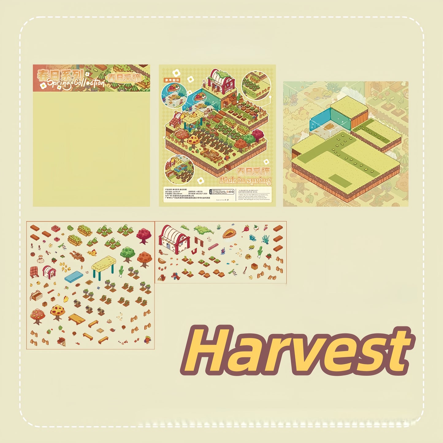 Spring Outing 3D Sticker | 4 Cute Miniature Scenes