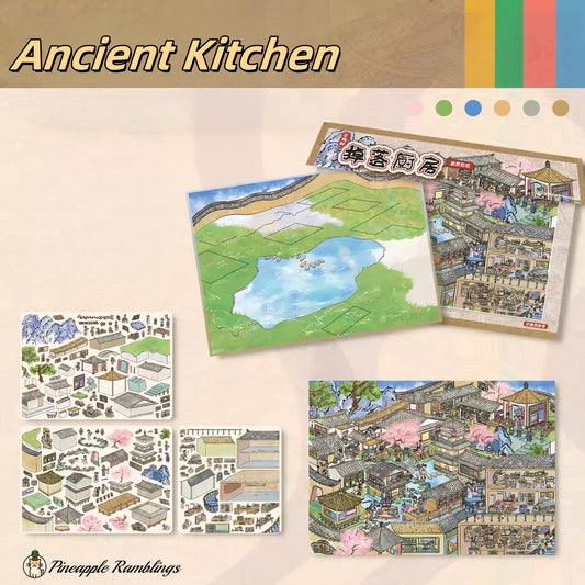 Pineapple Ramblings 3D Sticker | 5 Cute Miniature Scenes