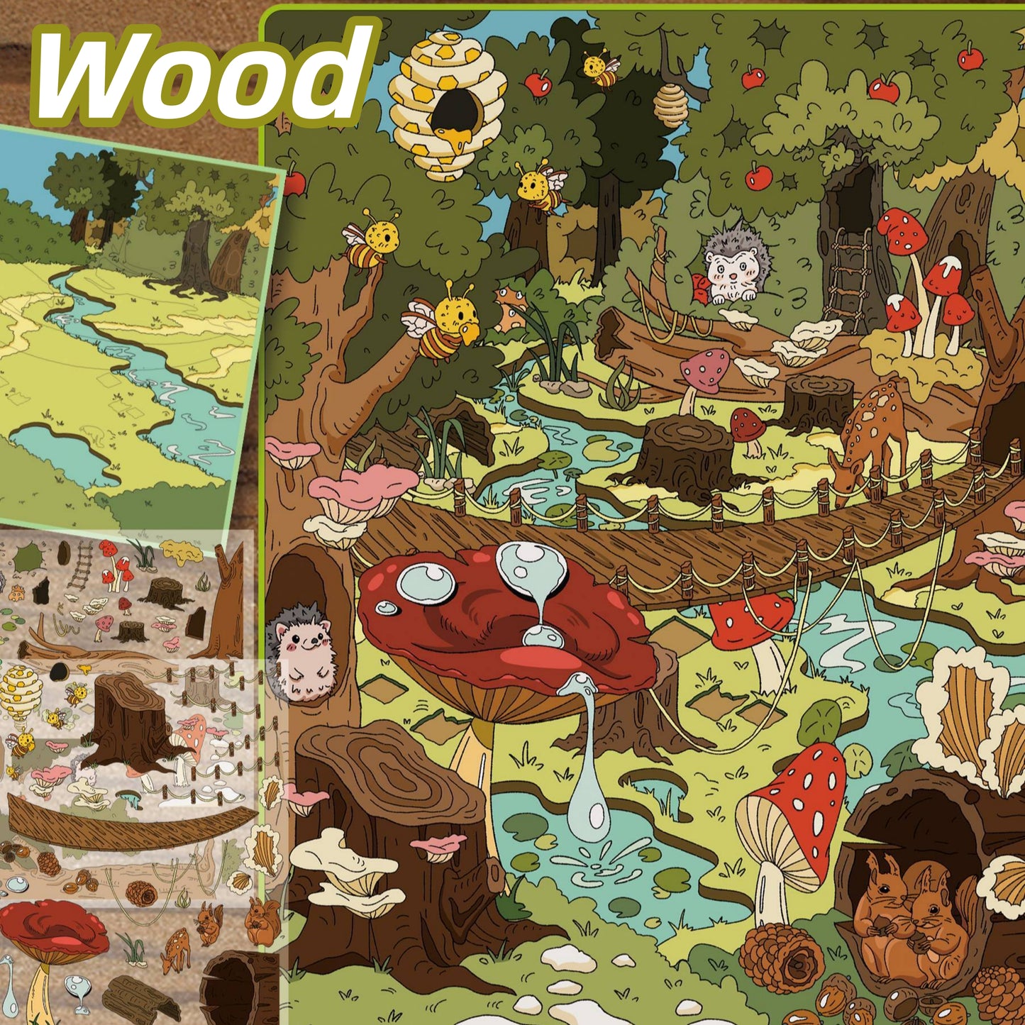 Sweet Home & Natural Elements 3D Sticker | 8 Cute Miniature Scenes