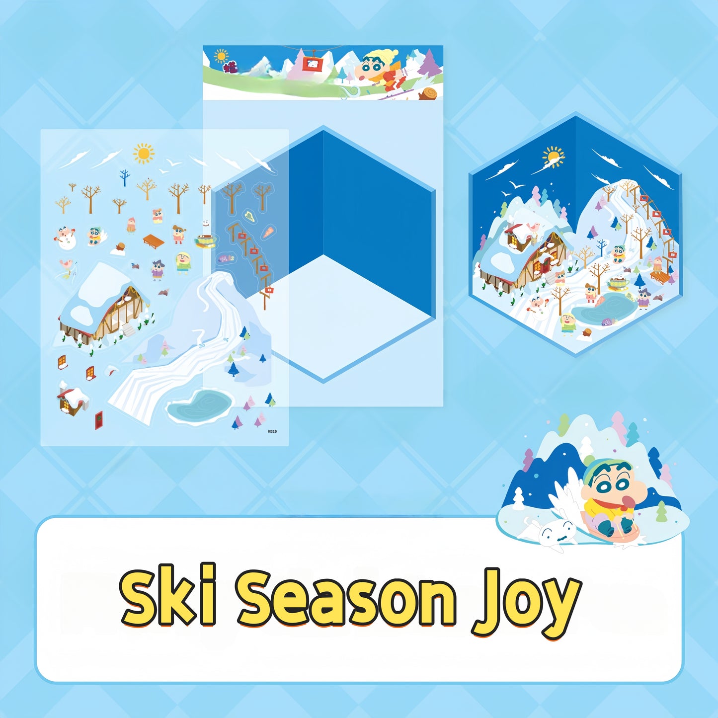 Shin-chan’s Colorful Days 3D Sticker | 8 Cute Miniature Scenes