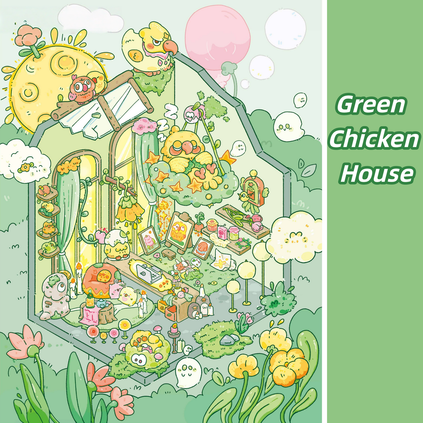 Magical Realm 3D Sticker | 4 Cute Miniature Scenes