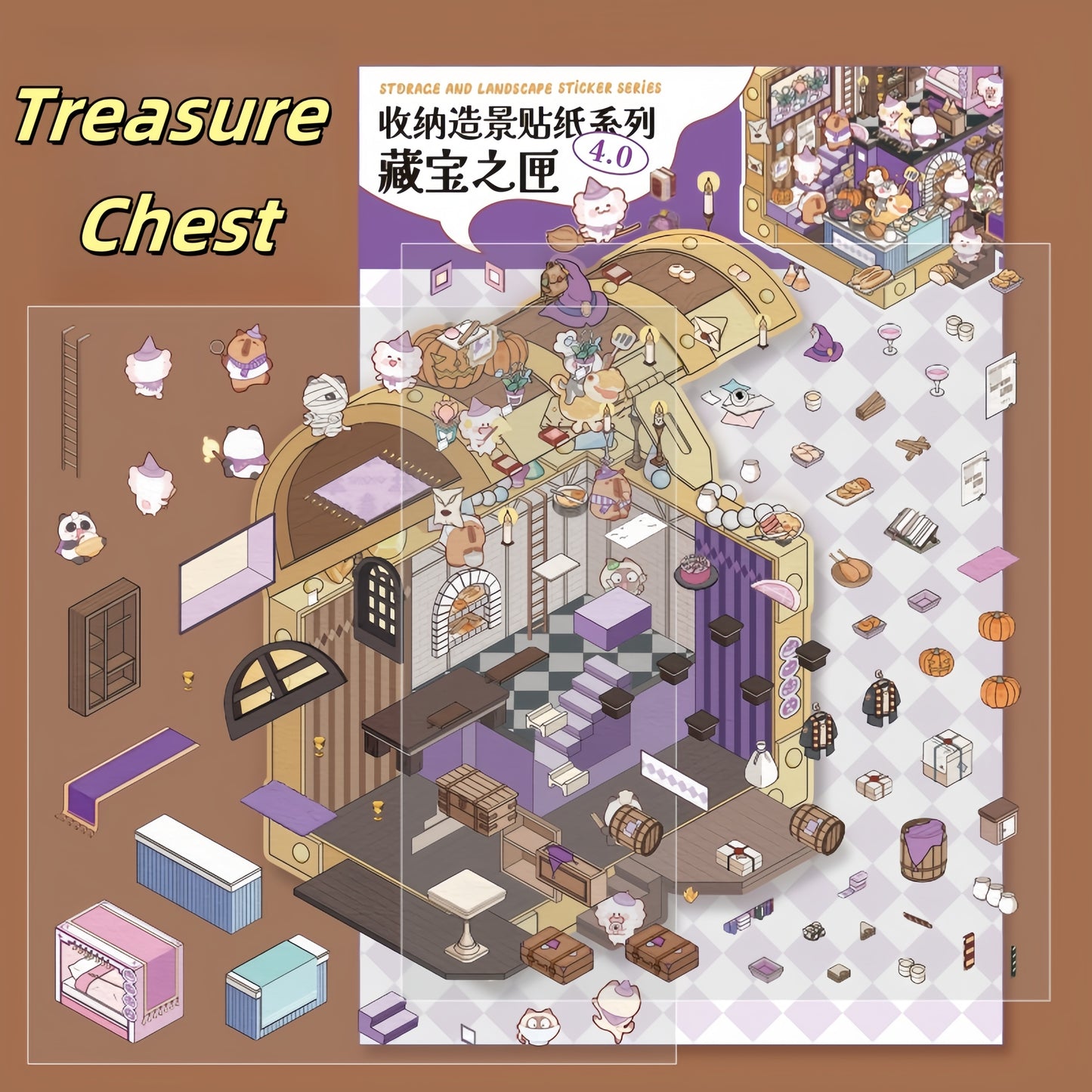 Magical Realm 3D Sticker | 4 Cute Miniature Scenes