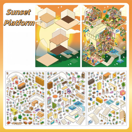 Monument Valley 3D Sticker | 2 Cute Miniature Scenes