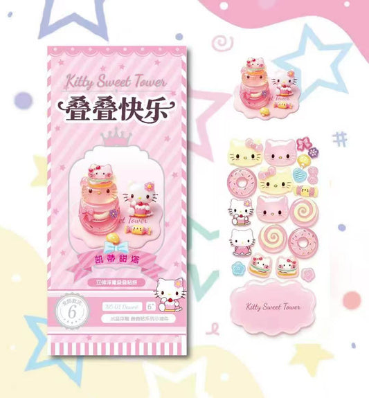 Sanrio Series 3D Stackable Stickers | 6 Cute Miniature Themes