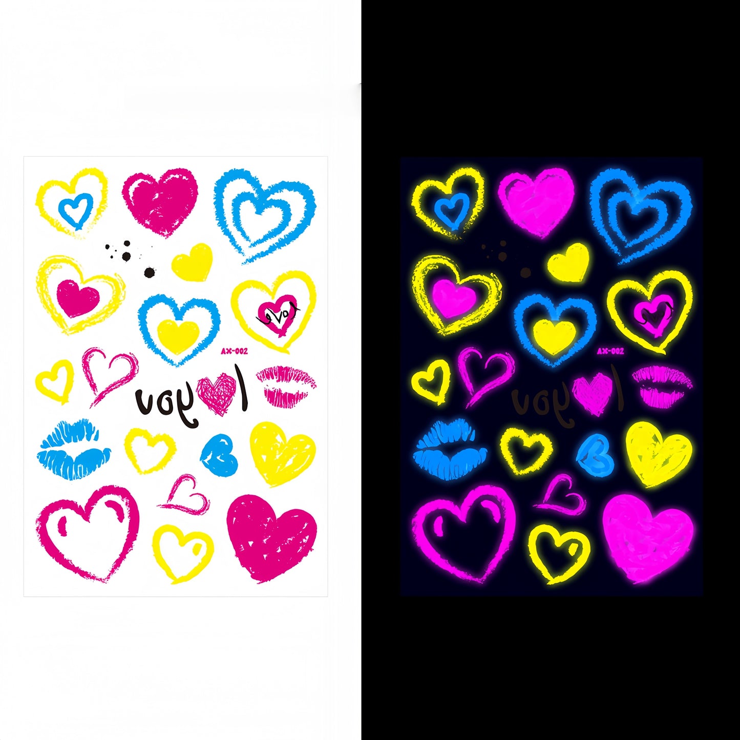 Neon Crush UV Reactive Temporary Tattoo