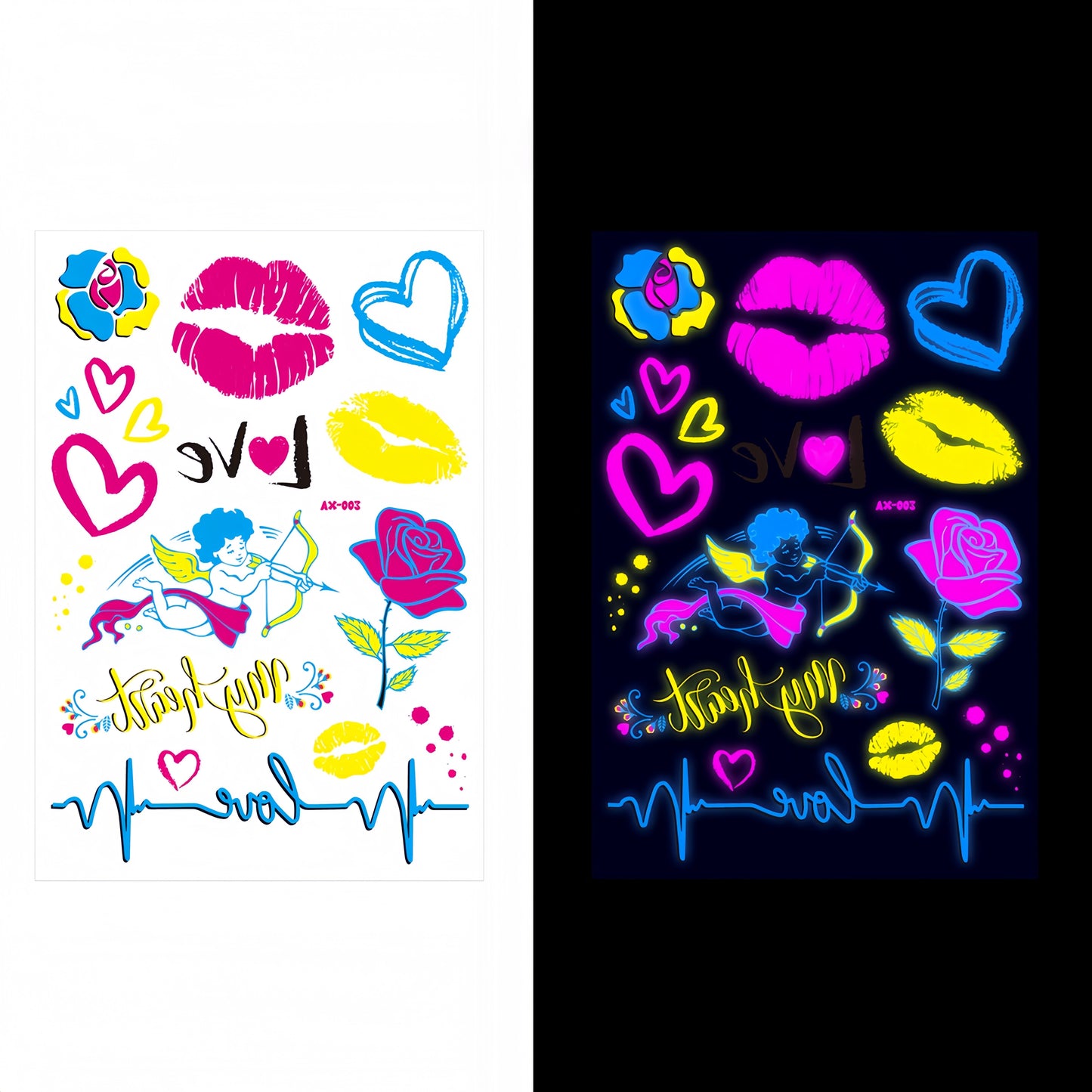 Neon Crush UV Reactive Temporary Tattoo