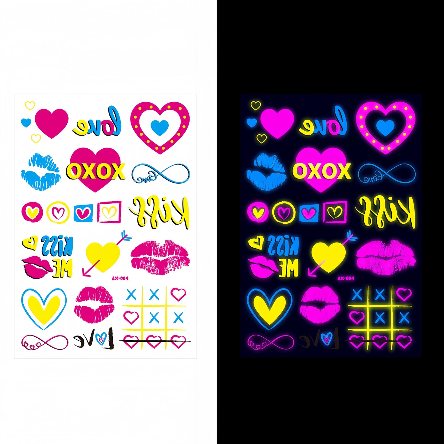 Neon Crush UV Reactive Temporary Tattoo