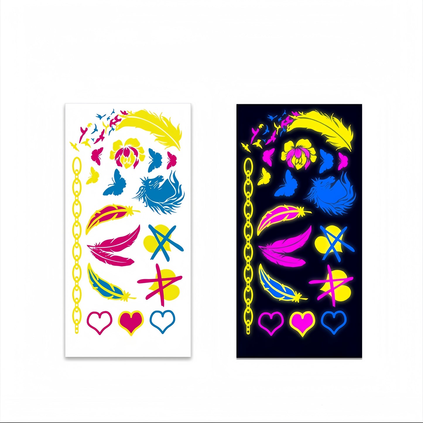 Glitter Rave UV Reactive Temporary Tattoo 1.0