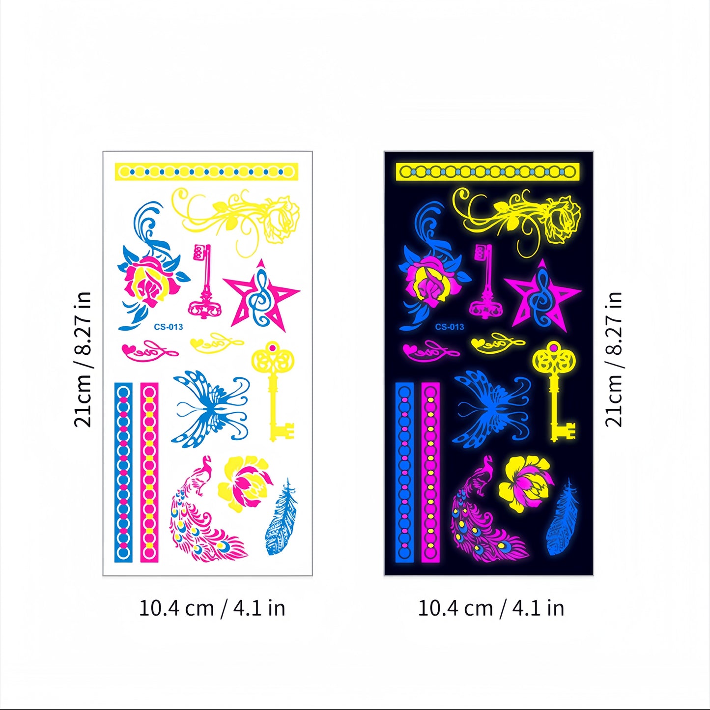 Glitter Rave UV Reactive Temporary Tattoo 2.0
