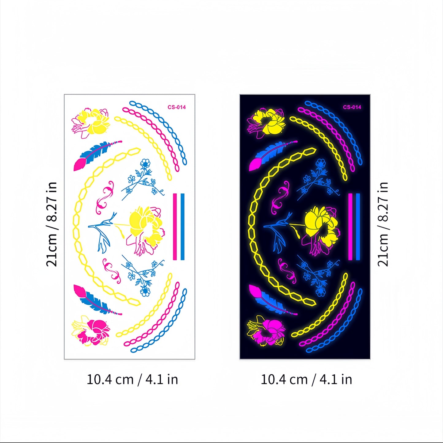 Glitter Rave UV Reactive Temporary Tattoo 2.0