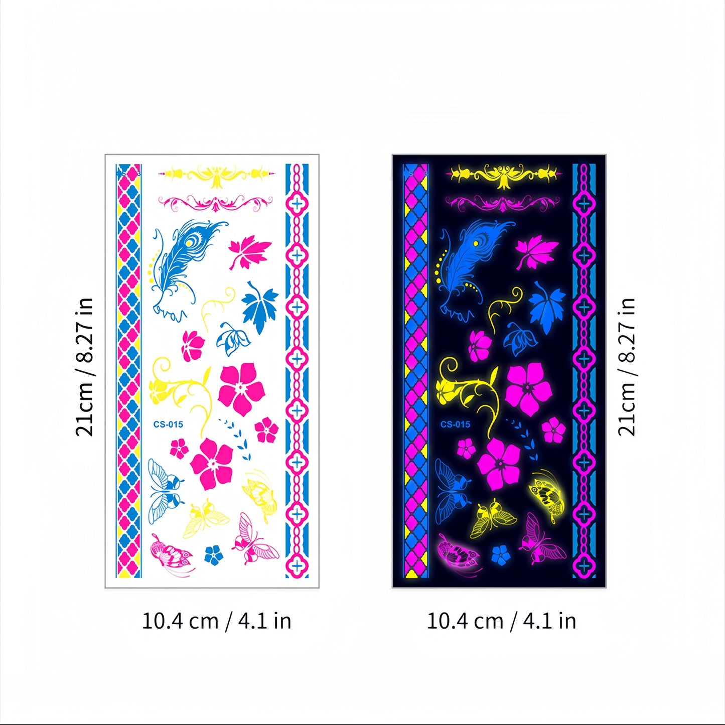 Glitter Rave UV Reactive Temporary Tattoo 2.0