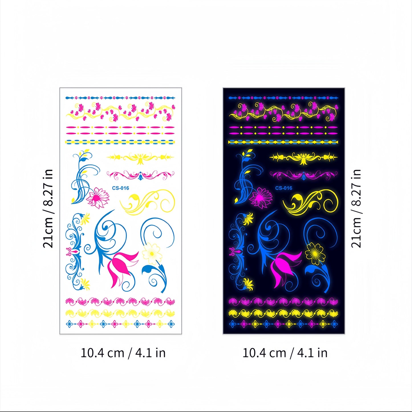 Glitter Rave UV Reactive Temporary Tattoo 2.0
