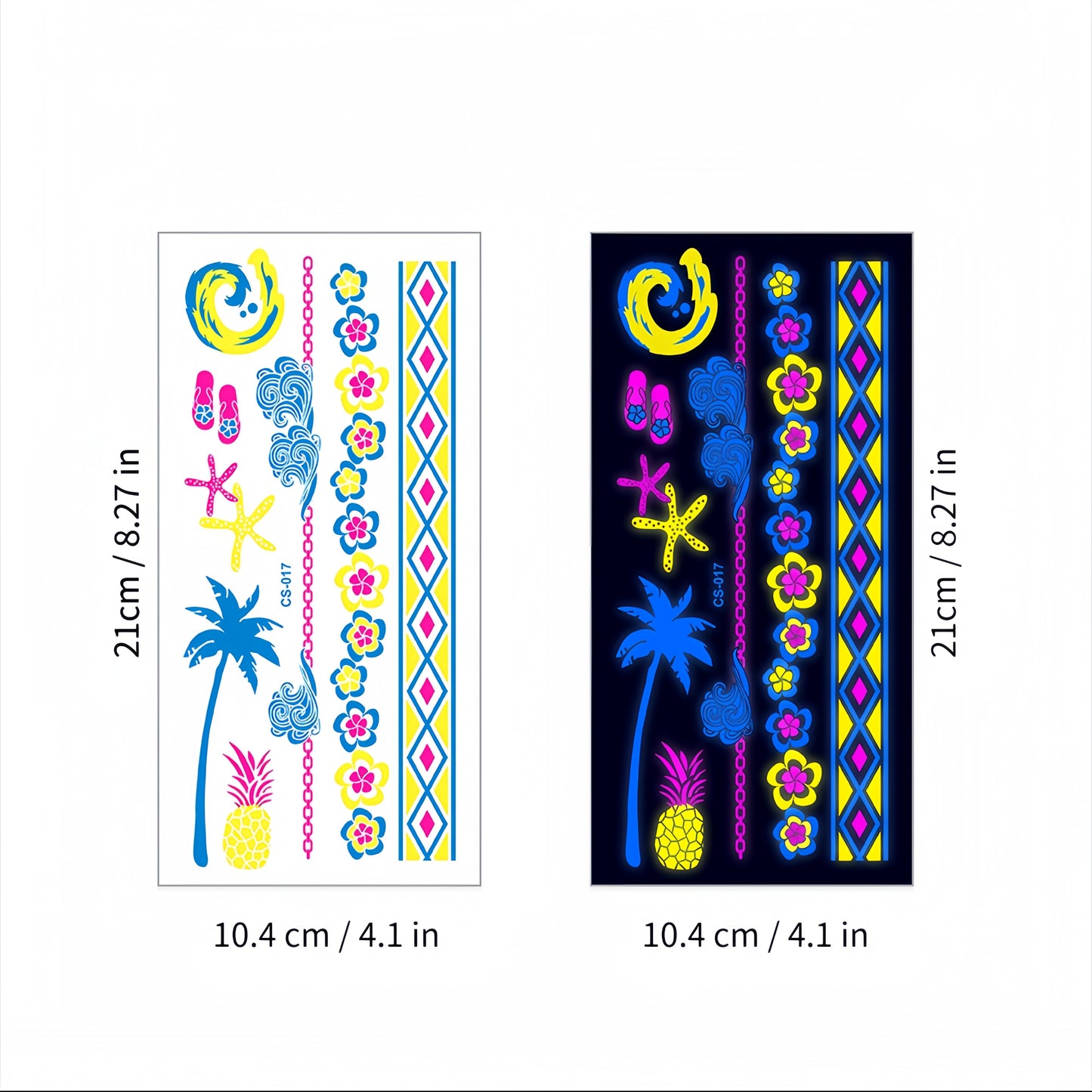 Glitter Rave UV Reactive Temporary Tattoo 2.0