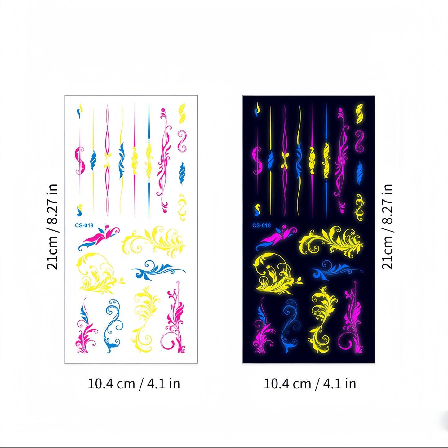 Glitter Rave UV Reactive Temporary Tattoo 2.0