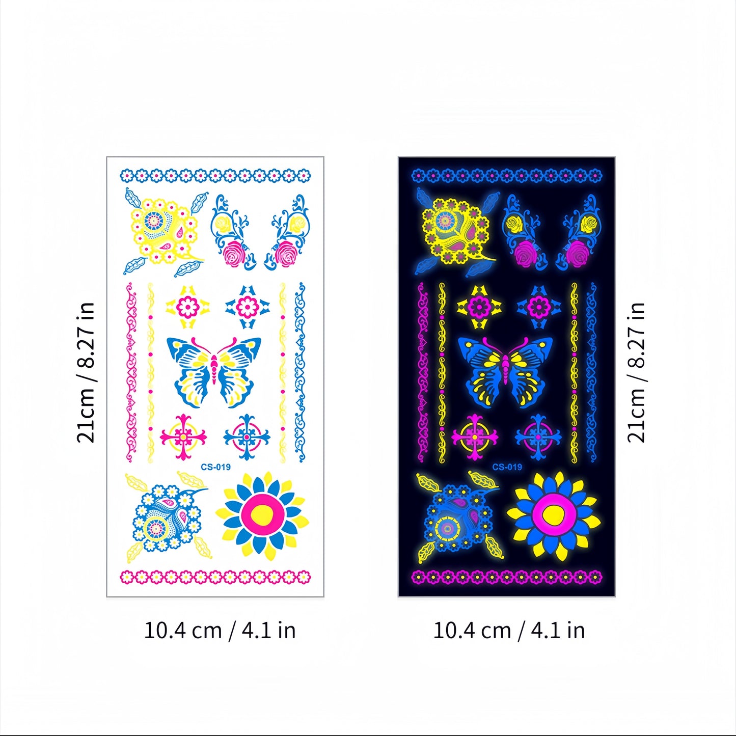 Glitter Rave UV Reactive Temporary Tattoo 2.0