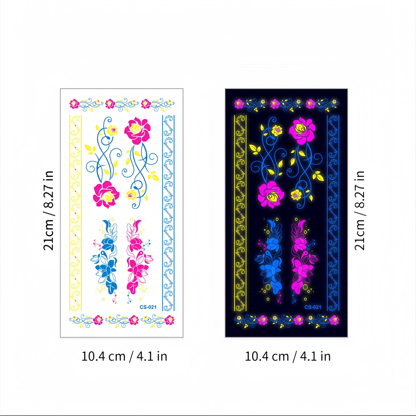 Glitter Rave UV Reactive Temporary Tattoo 2.0