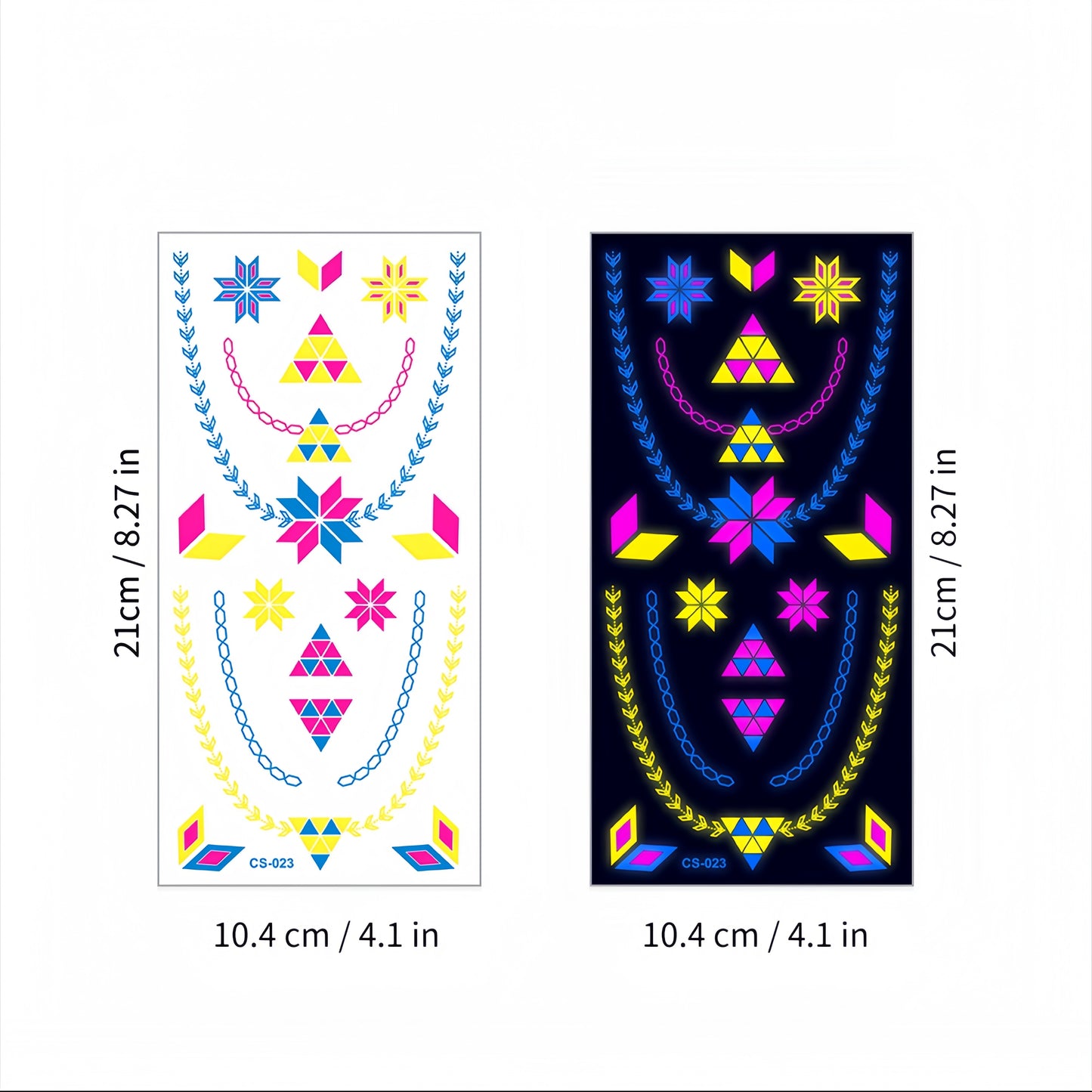 Glitter Rave UV Reactive Temporary Tattoo 2.0