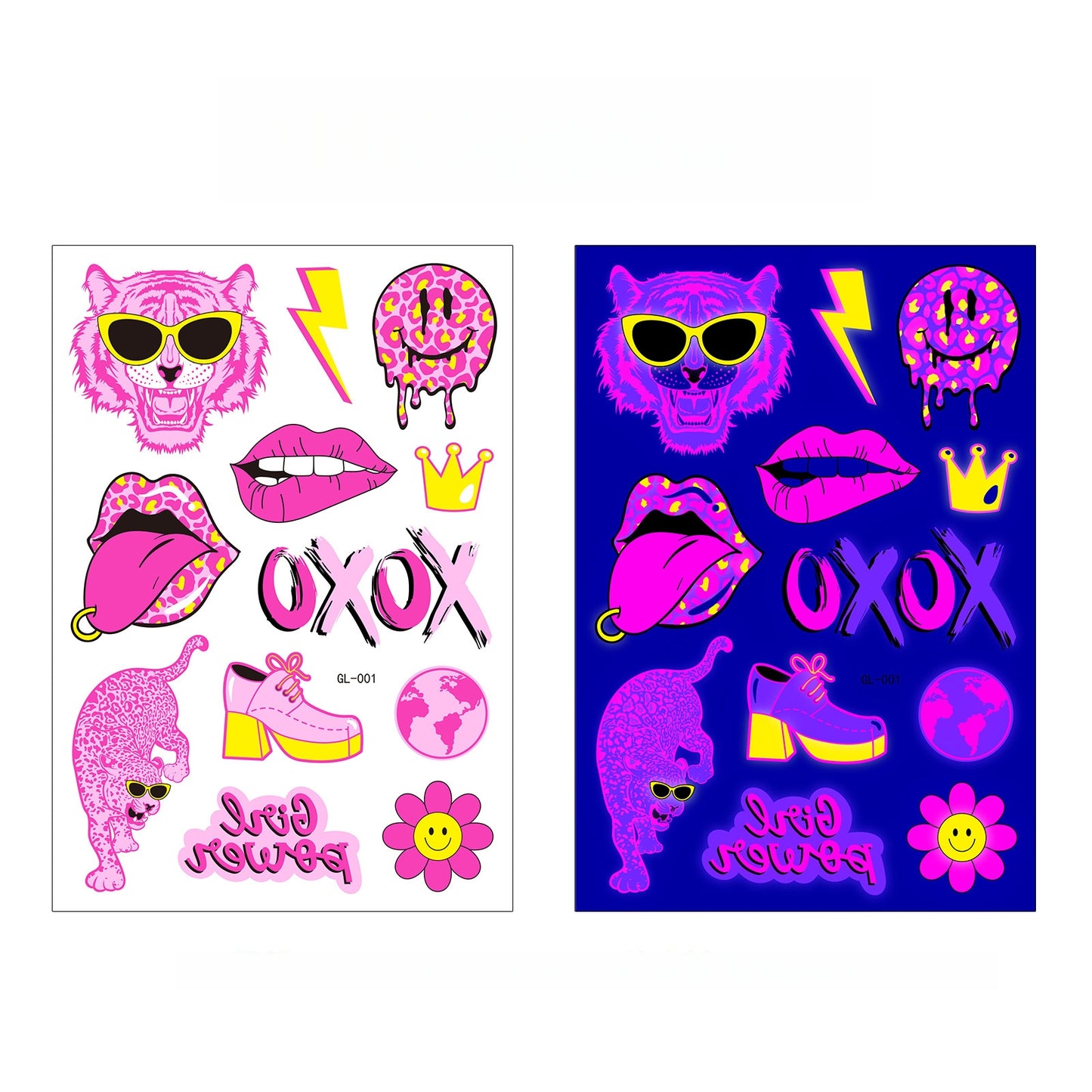 Night Pop UV Reactive Temporary Tattoo