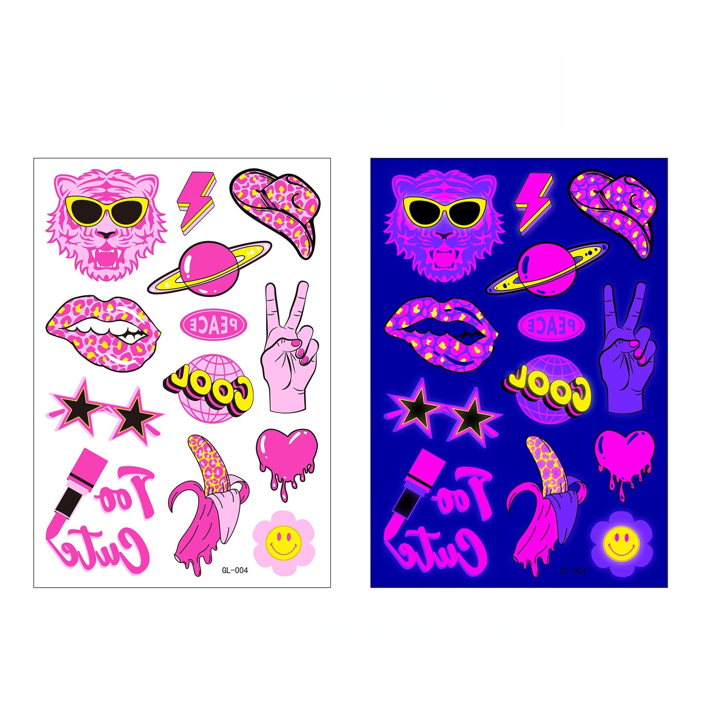 Night Pop UV Reactive Temporary Tattoo