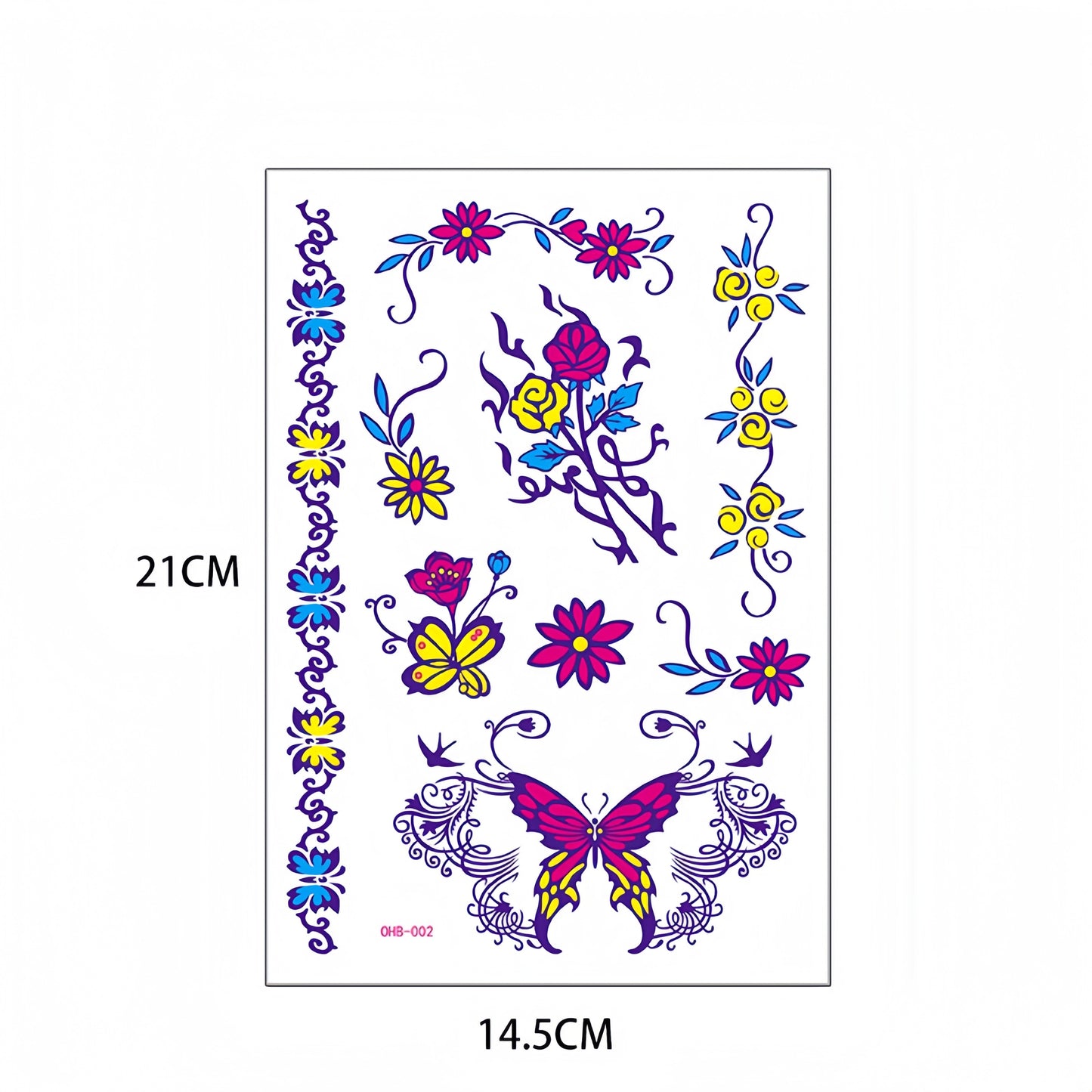 Fairy Flora UV Reactive Temporary Tattoo