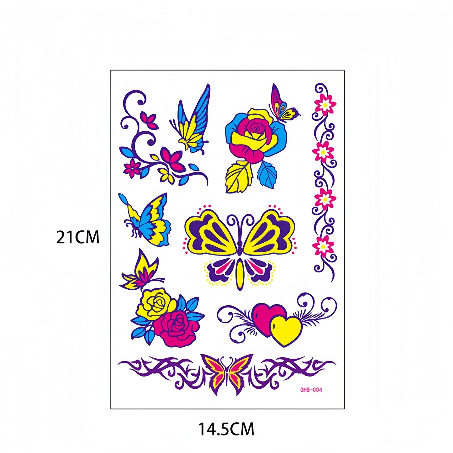 Fairy Flora UV Reactive Temporary Tattoo