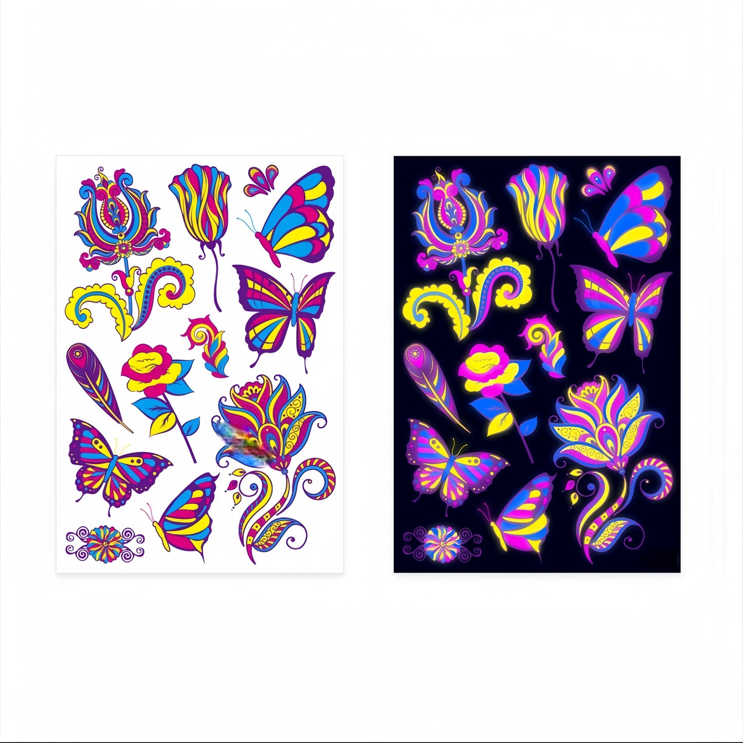 Fairy Flora UV Reactive Temporary Tattoo