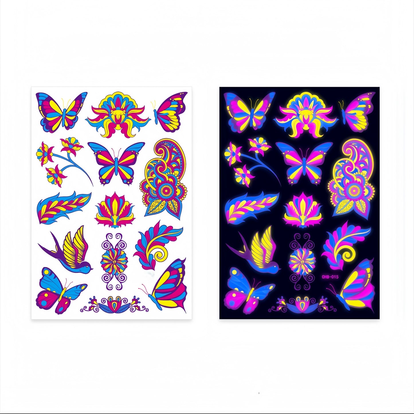 Fairy Flora UV Reactive Temporary Tattoo