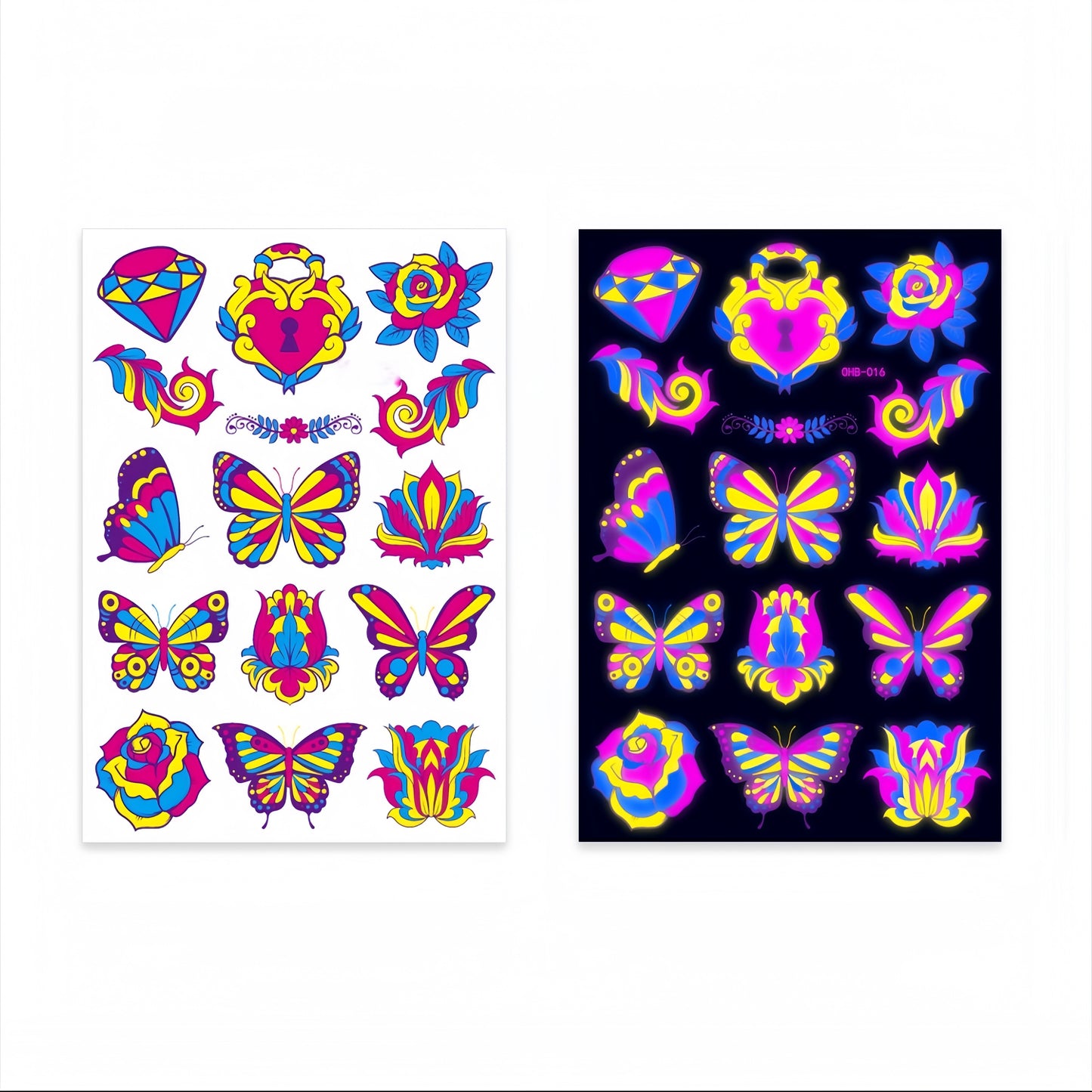 Fairy Flora UV Reactive Temporary Tattoo