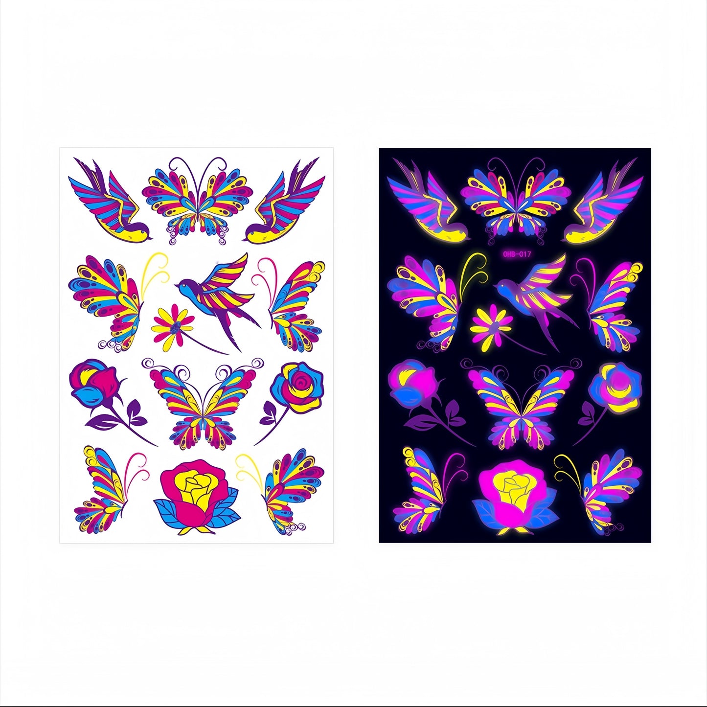 Fairy Flora UV Reactive Temporary Tattoo