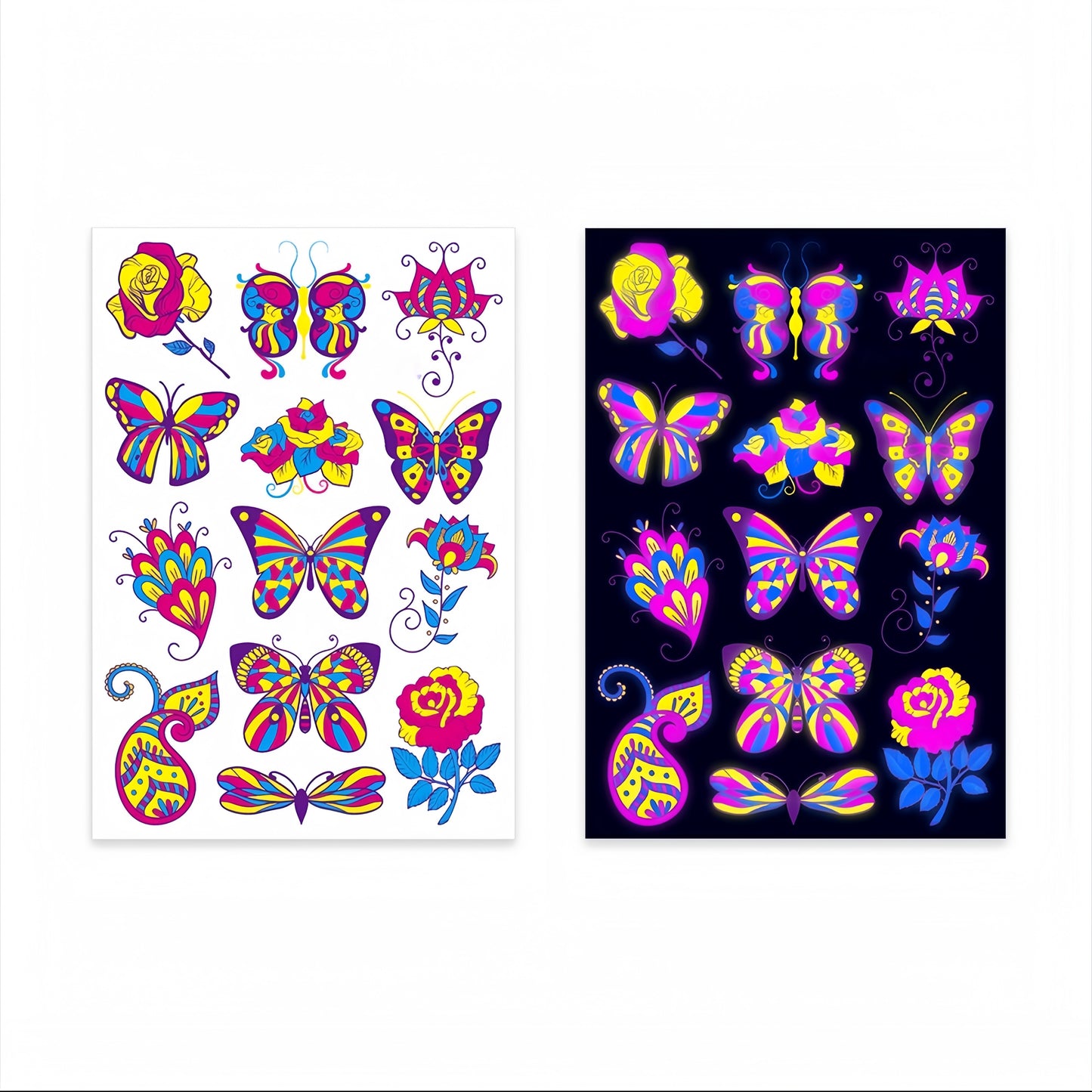 Fairy Flora UV Reactive Temporary Tattoo