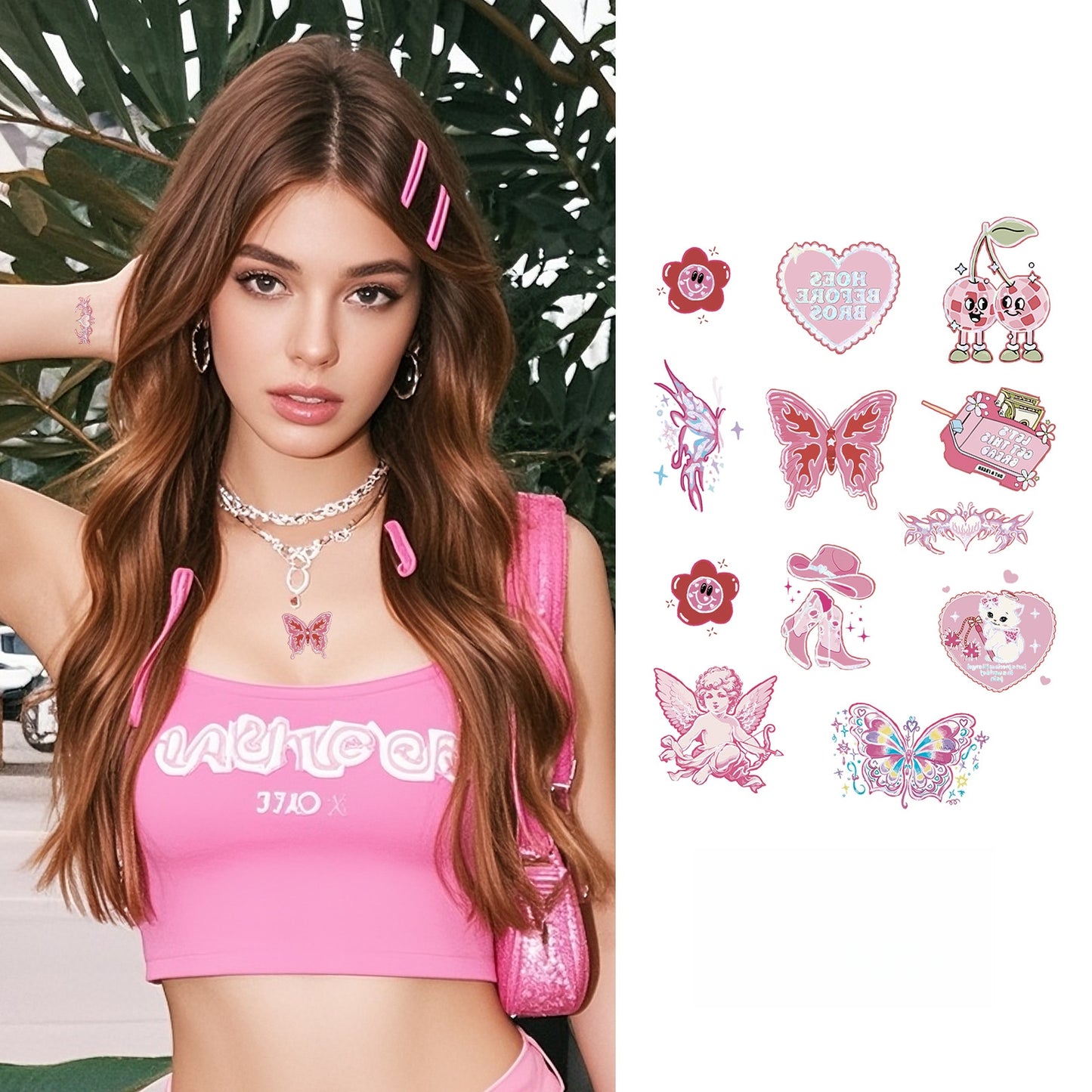 Pink Drama Temporary Tattoo