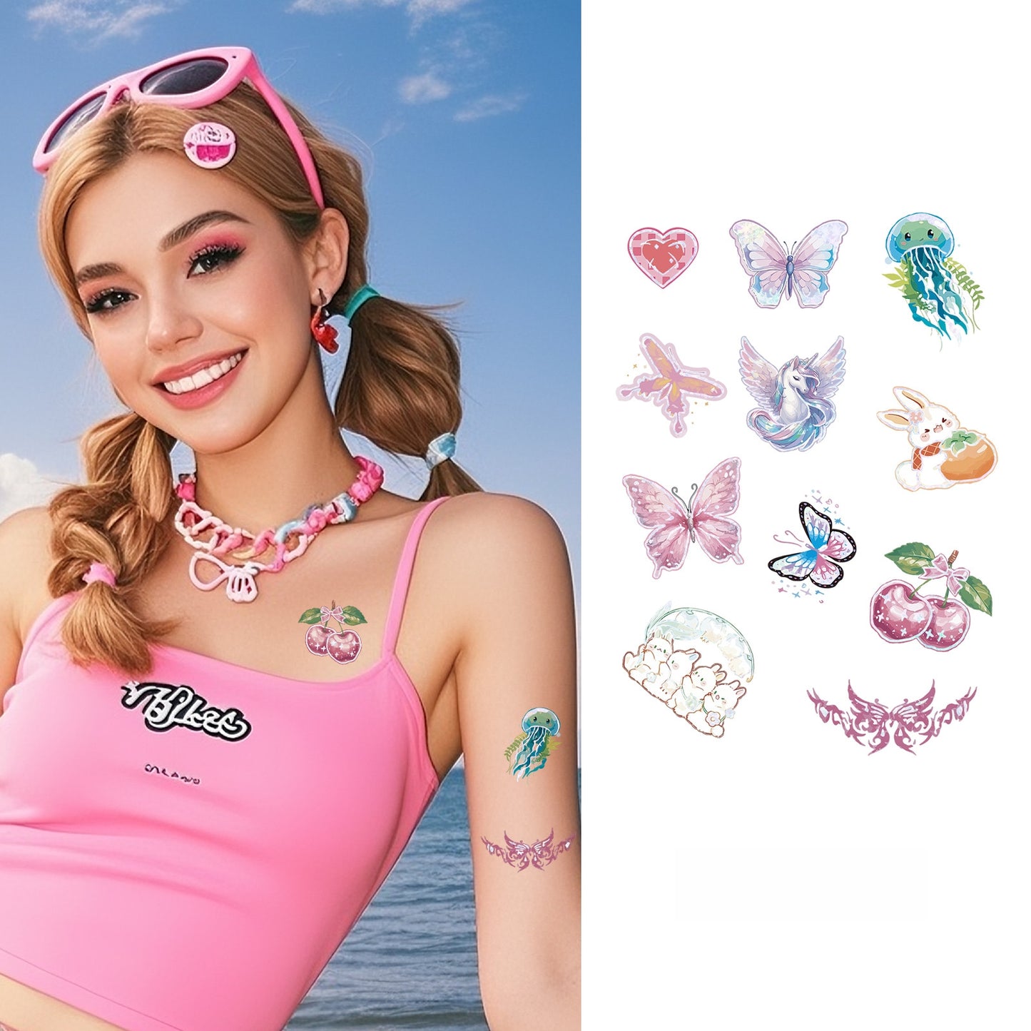 Pink Drama Temporary Tattoo