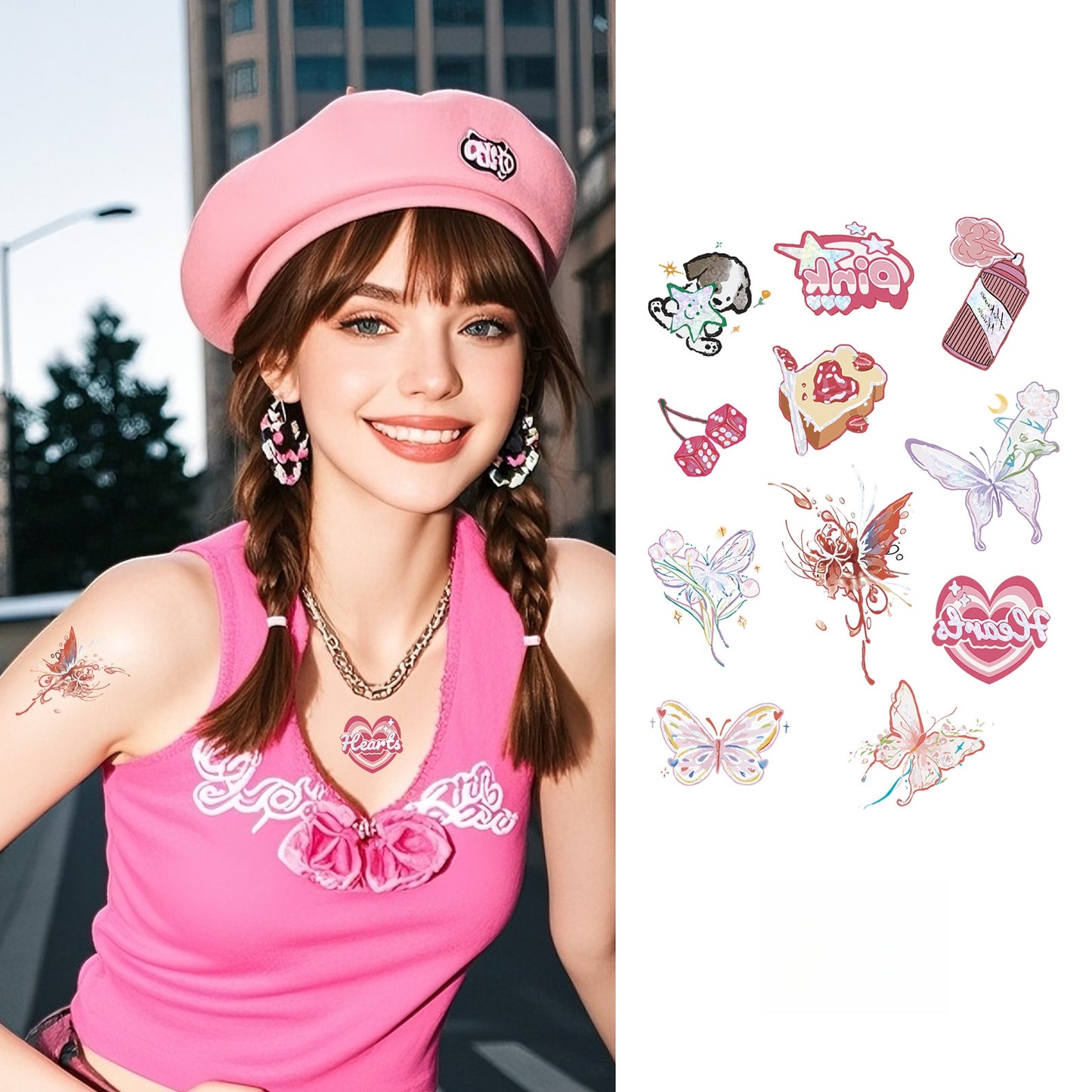 Pink Drama Temporary Tattoo