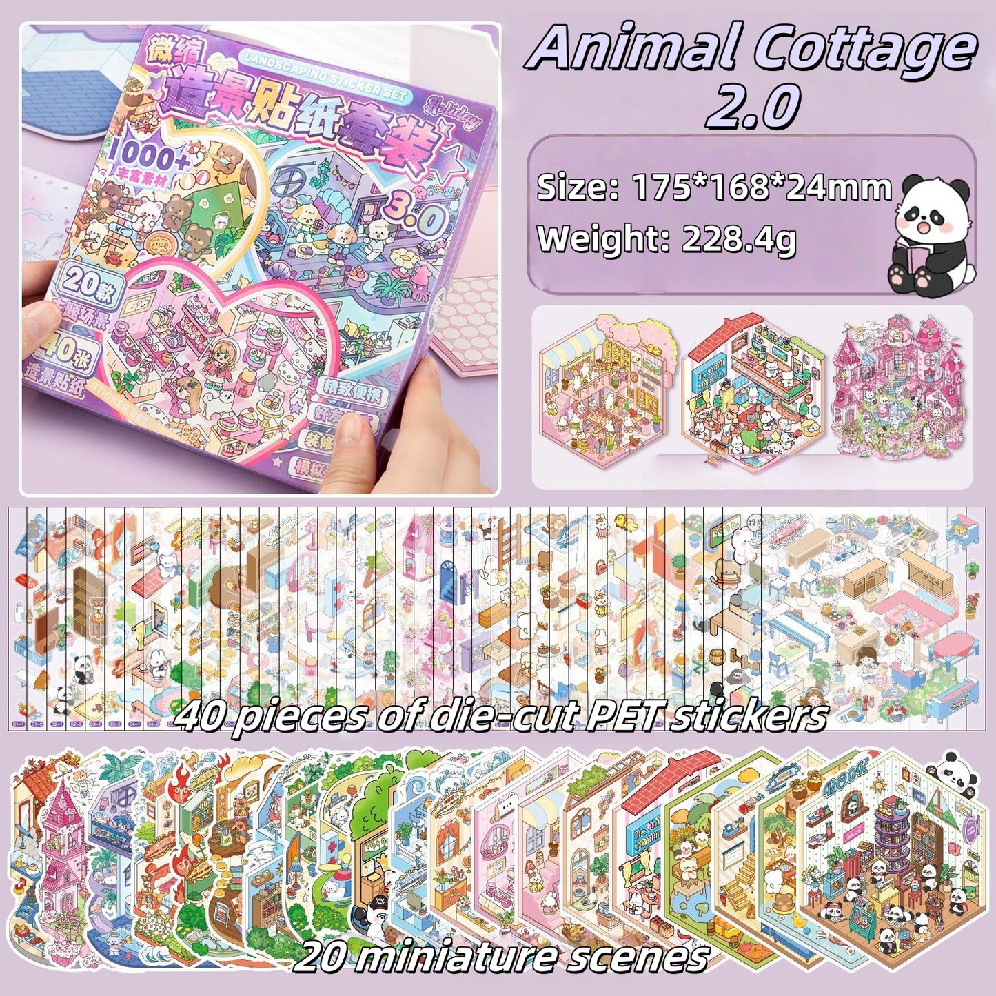 Animal Cottage 3D Sticker Book