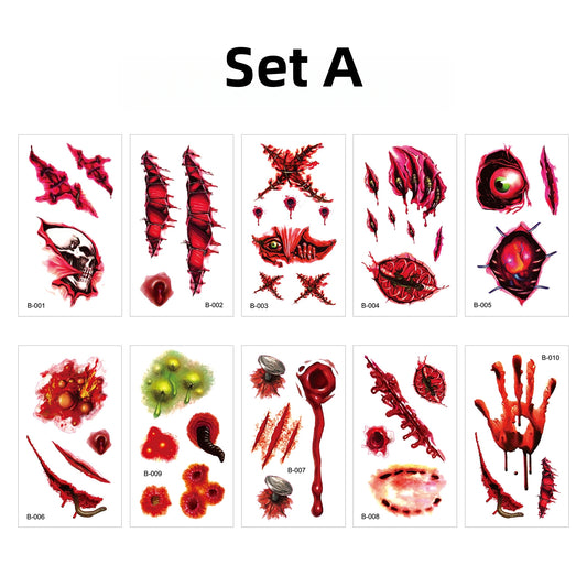Halloween Scars Temporary Tattoo