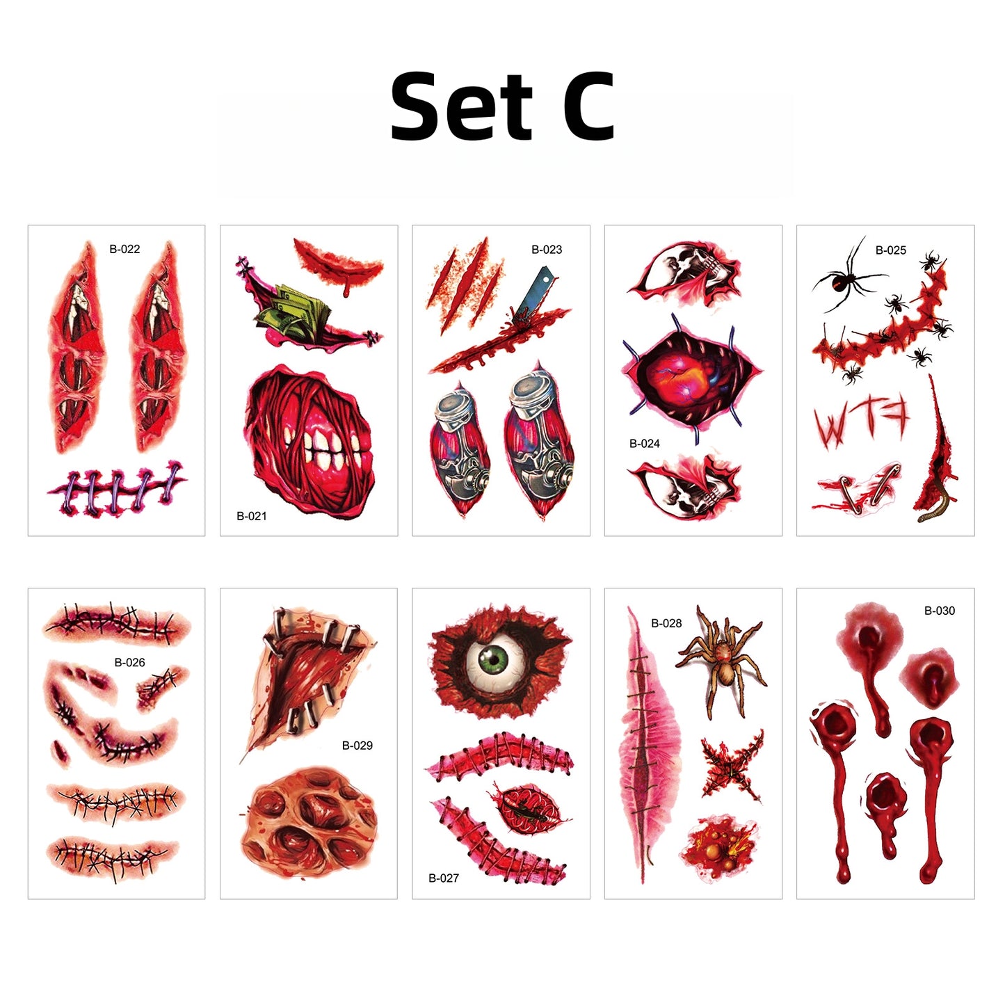 Halloween Scars Temporary Tattoo