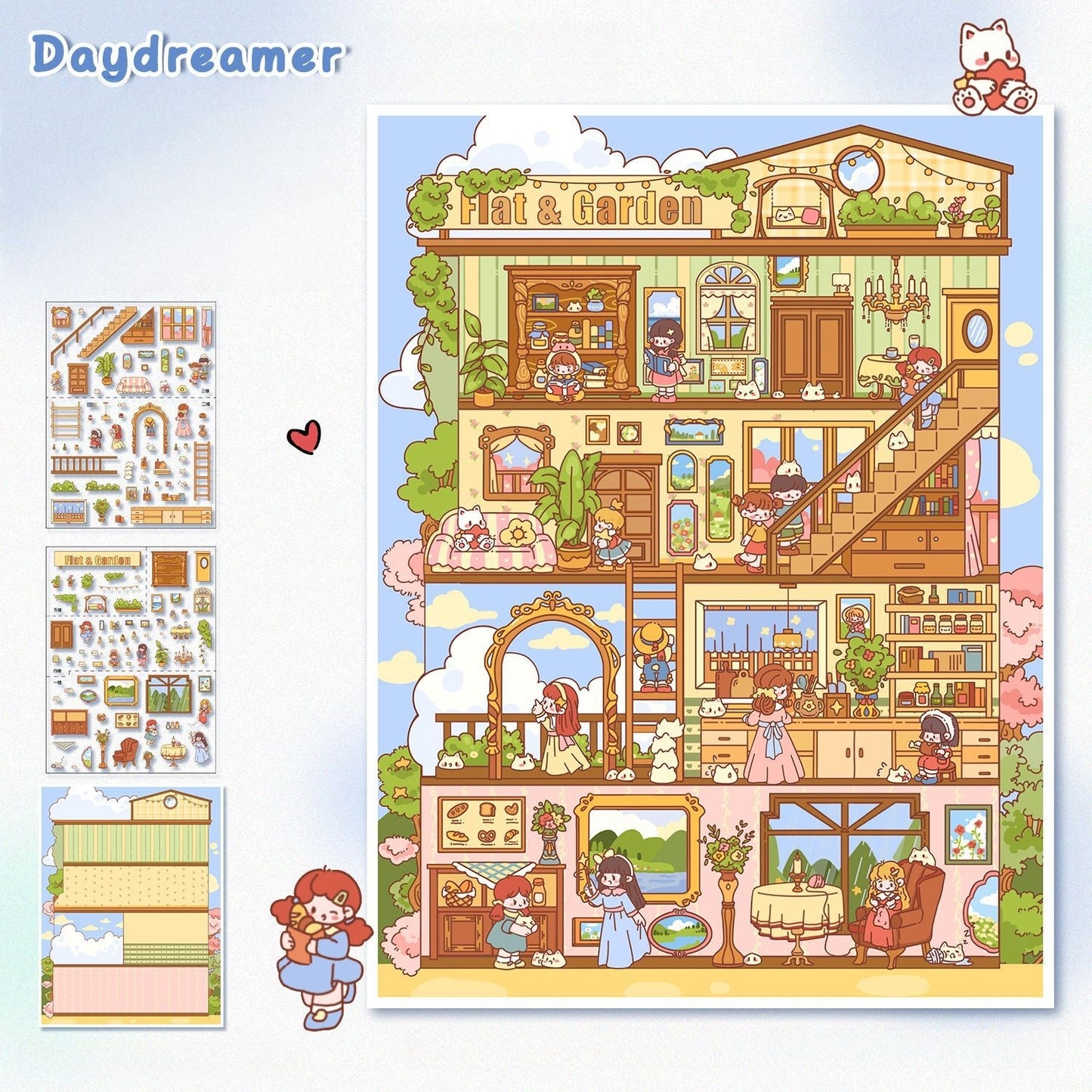 Whimsical Dreams Collection 3D Sticker | 2 Cute Miniature Scenes