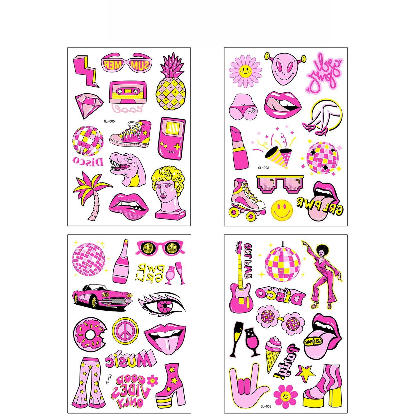 Night Pop UV Reactive Temporary Tattoo