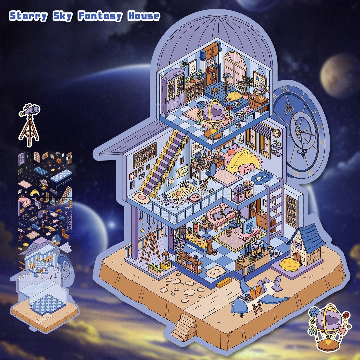 Curio Realms 3D Sticker | 2 Cute Miniature Scenes