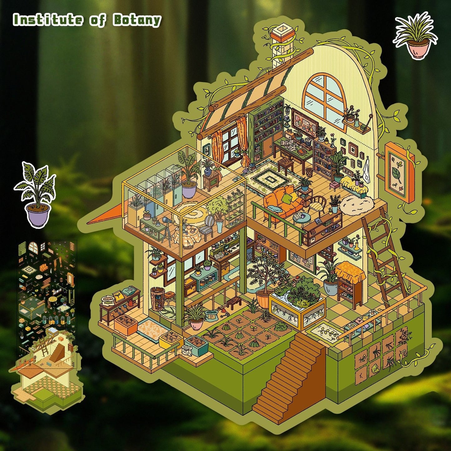Curio Realms 3D Sticker | 2 Cute Miniature Scenes