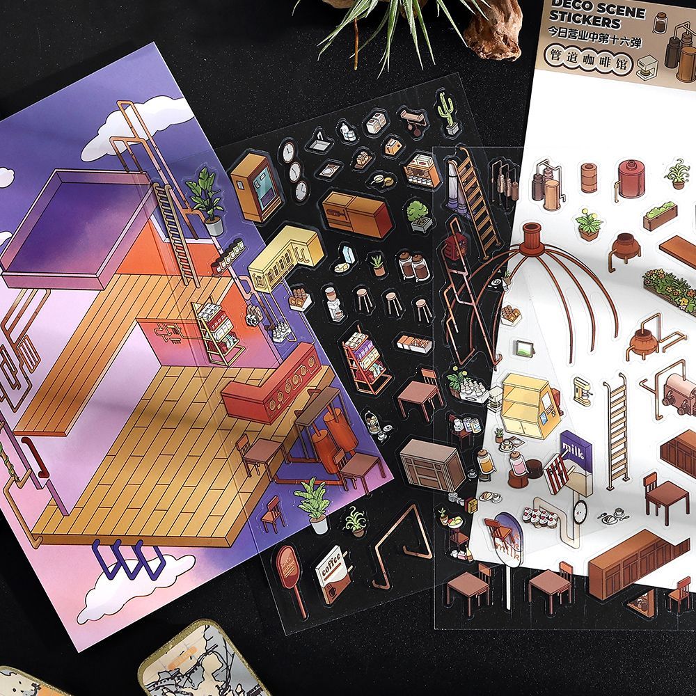 Horror Bazaar 3D Sticker | 4 Cute Miniature Scenes