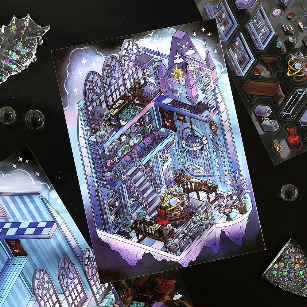 Horror Bazaar 3D Sticker | 4 Cute Miniature Scenes