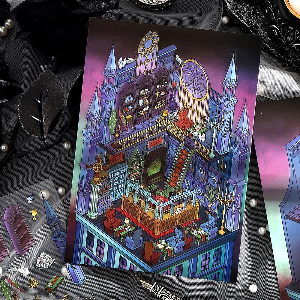 Horror Bazaar 3D Sticker | 4 Cute Miniature Scenes