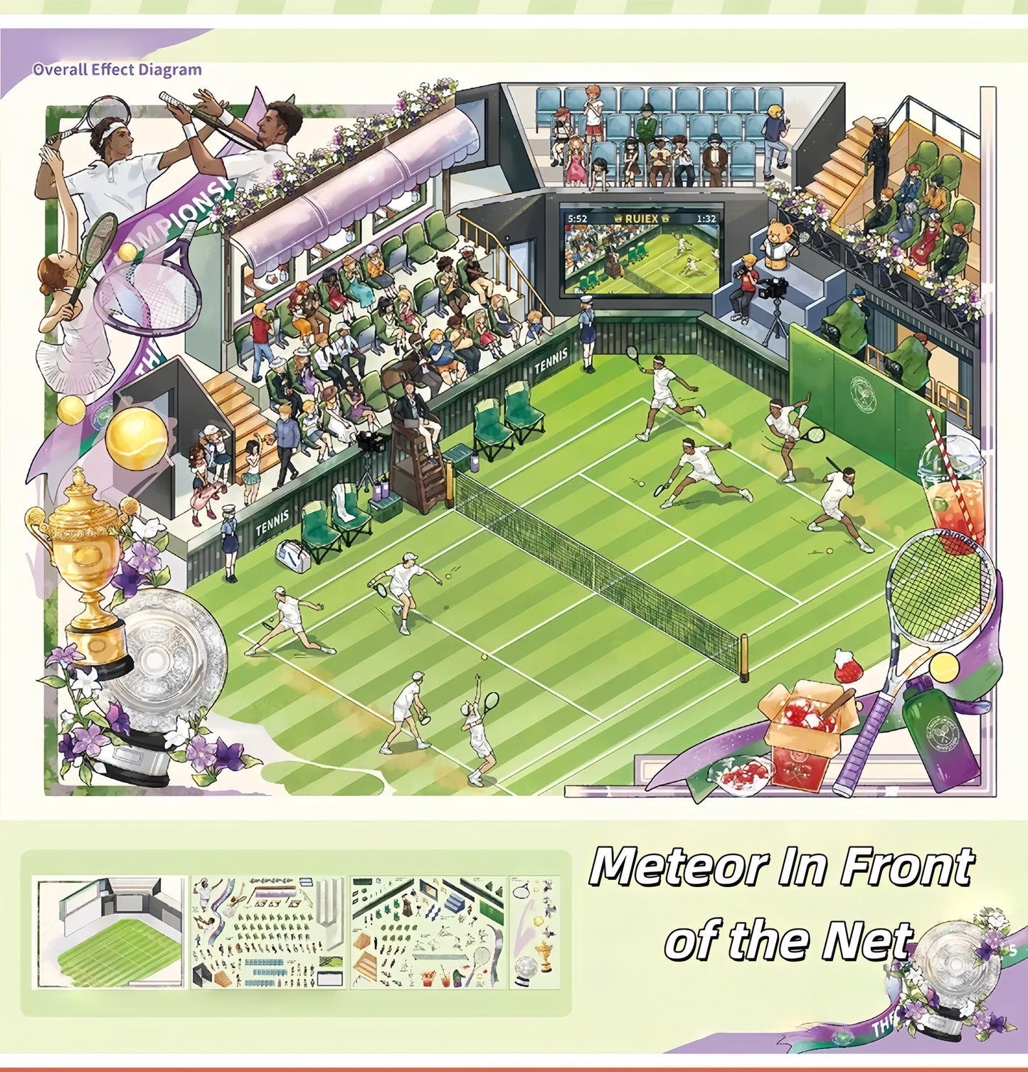 Arena of Passion 3D Sticker | 2 Cute Miniature Scenes