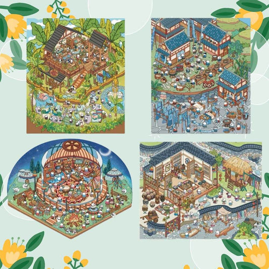 Colors of Heritage 3D Sticker | 4 Cute Miniature Scenes